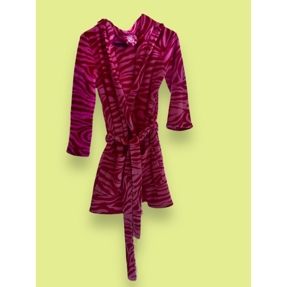 Jules & James Women's Sleepwear Robe Size M (7/9) Pink Leopard Animal Print Tie